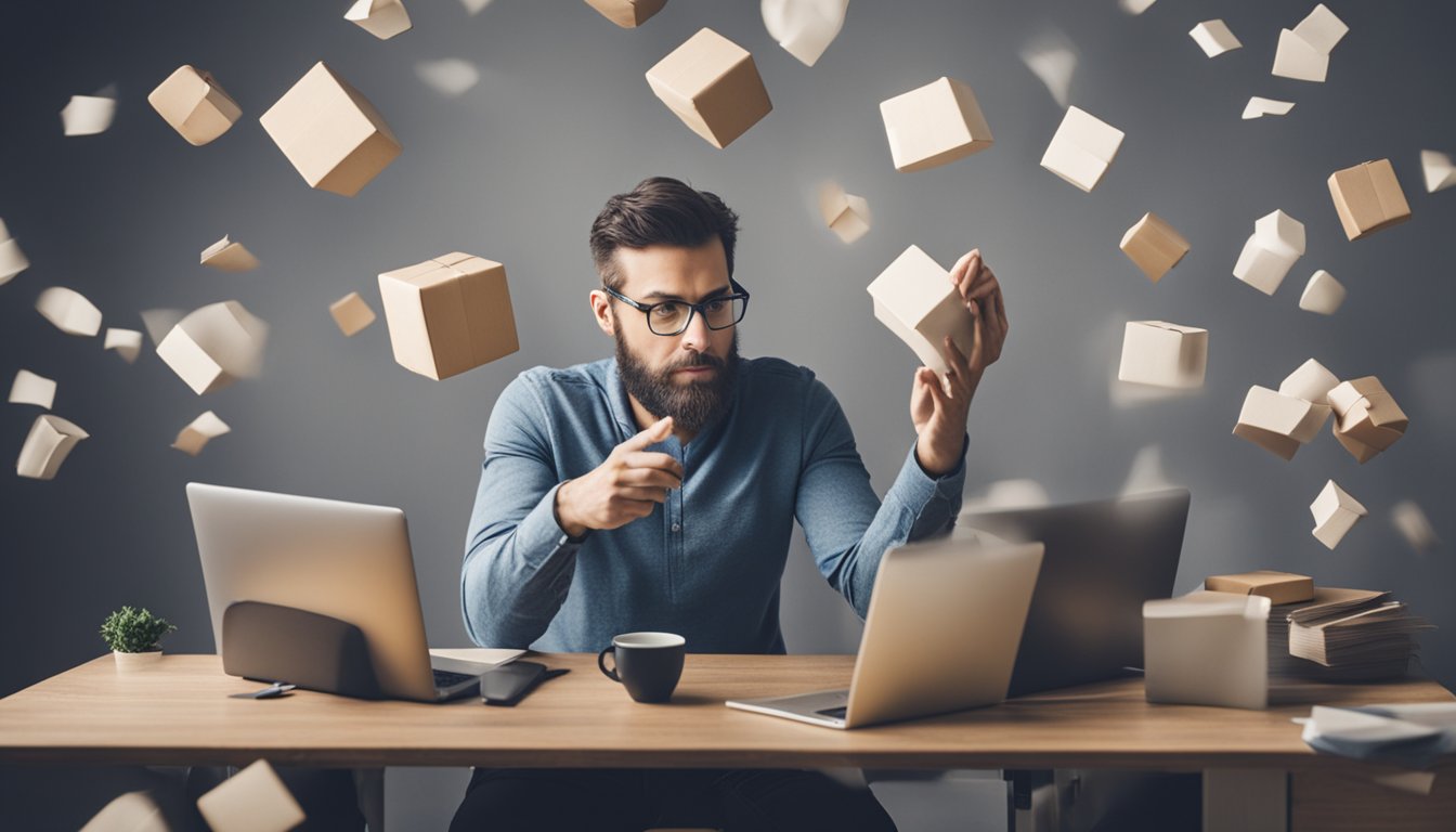 Gig workers juggling multiple tasks, facing uncertain income, and struggling with lack of benefits